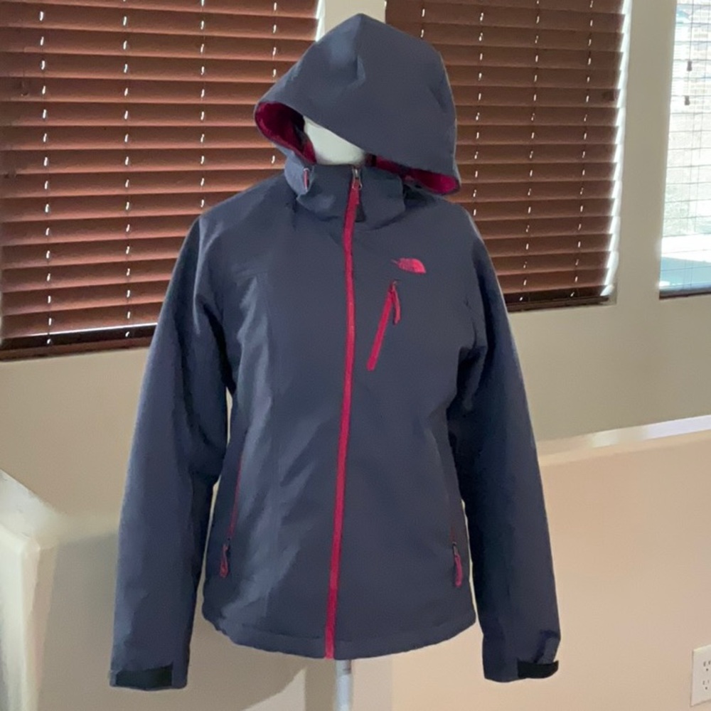 The North Face Gray and Pink Hooded Jacket